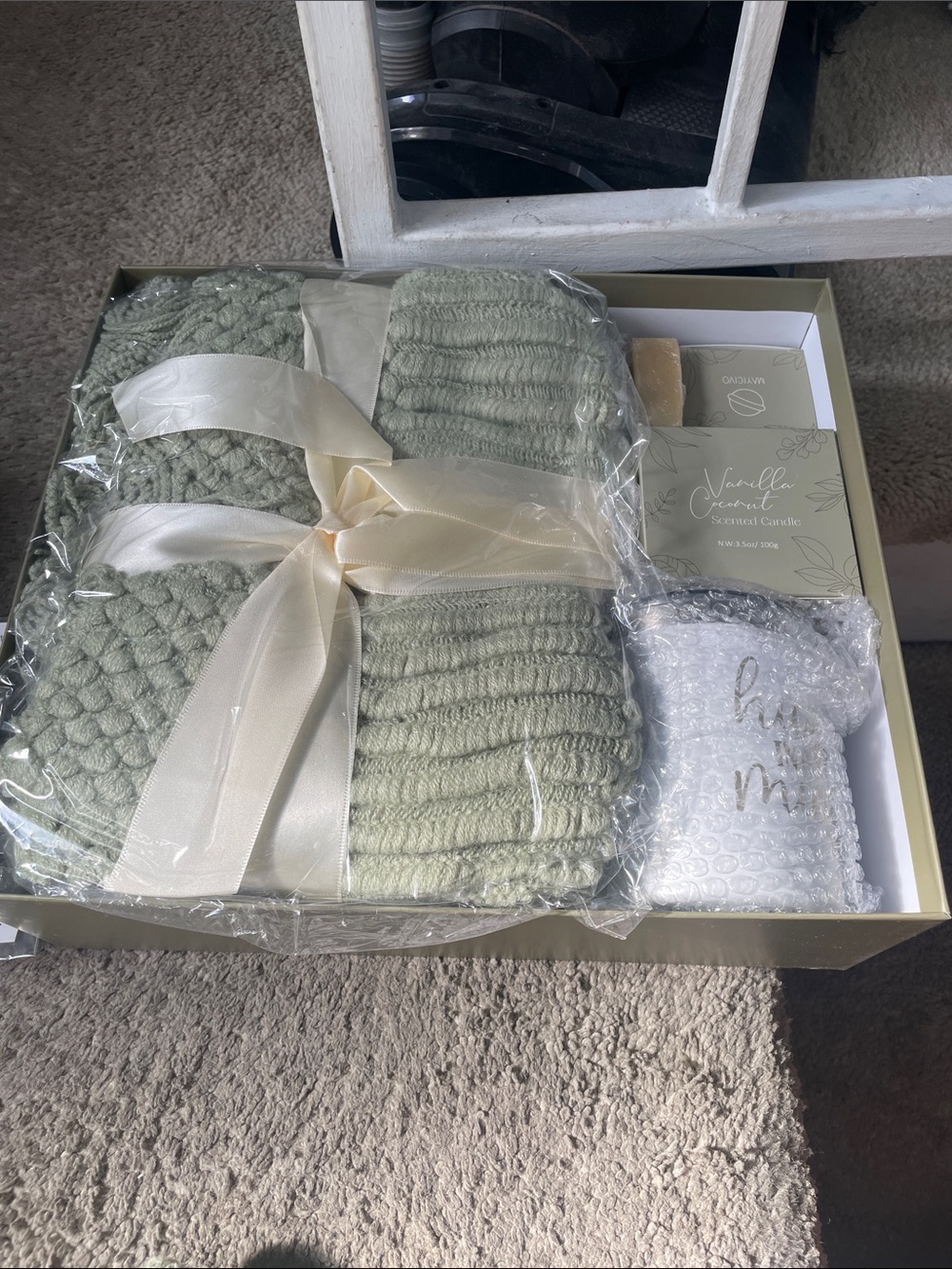 Cozy Knit Throw Blanket - Sage Green